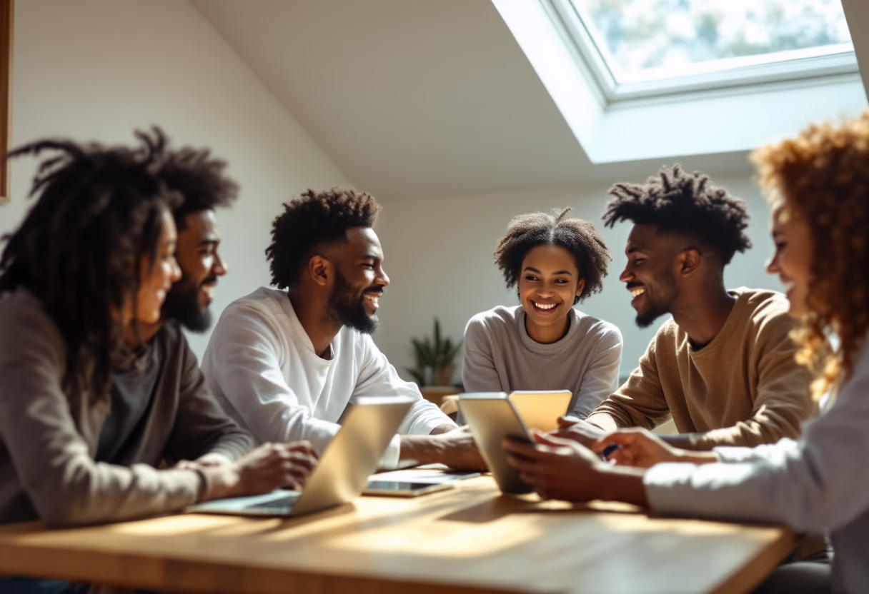 image of group discussion around technology for a consumer apps business